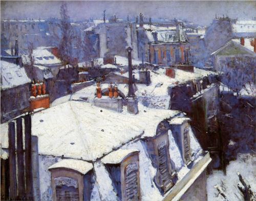 Rooftops Under Snow - Gustave Caillebotte