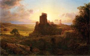 Ruins at Sunion Greece - Frederic Edwin Church