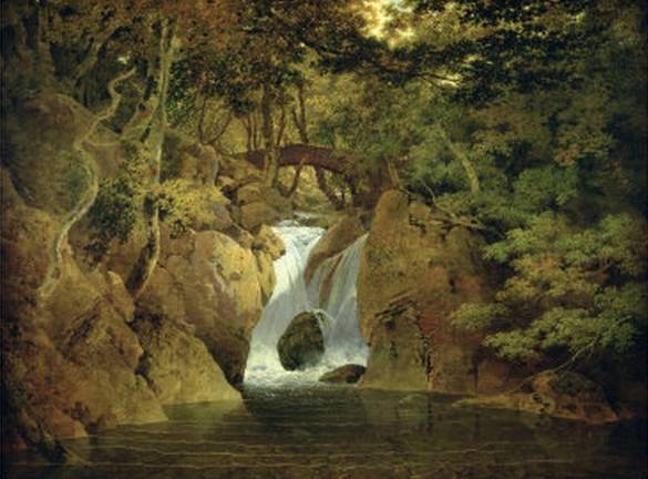 Rydal Waterfall - Joseph Wright of Derby