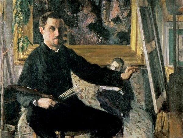 Self Portrait with Easel - Gustave Caillebotte