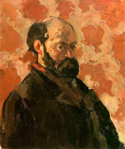 Self-Portrait with Rose Background - Paul Cezanne