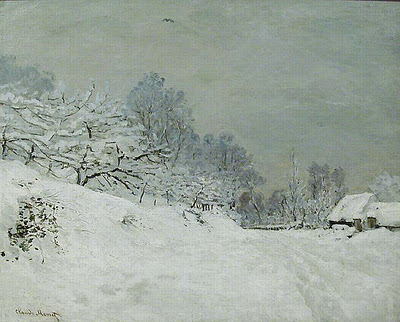 Snow Near Honfleur - Claude Monet