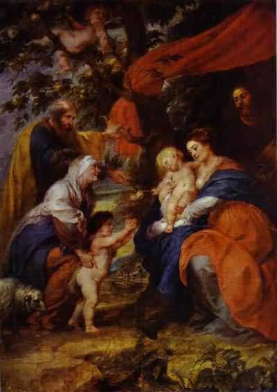 St. Ildefonso Altar The Holy Family under the Apple Tree - Peter Paul Rubens