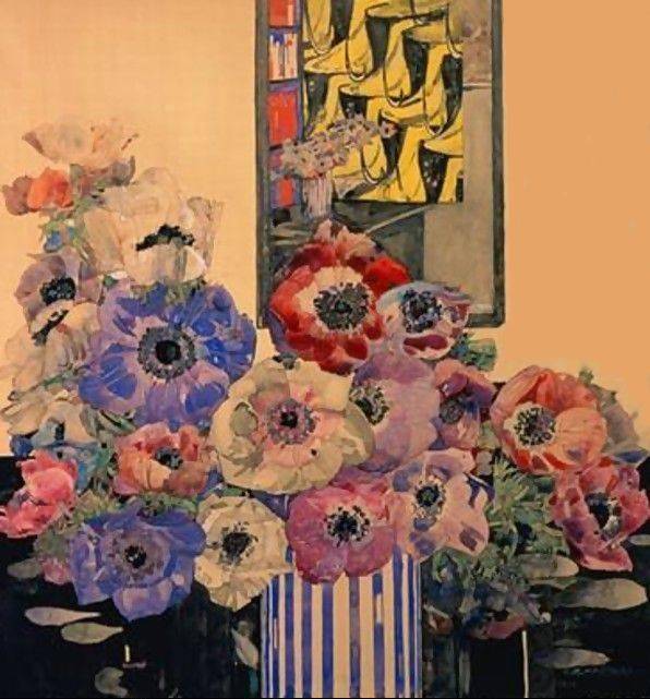 Still Life of Anemones - Charles Mackintosh