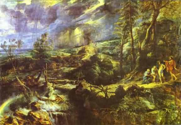 Stormy Landscape with Philemon and Baucis - Peter Paul Rubens