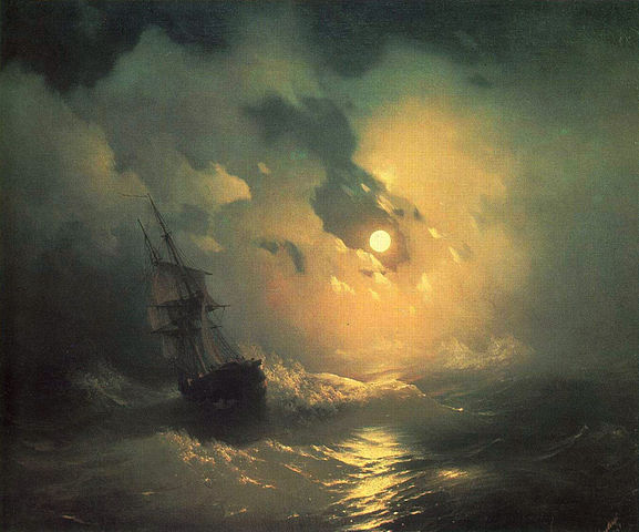 Stormy Sea in Night - Ivan Aivazovsky