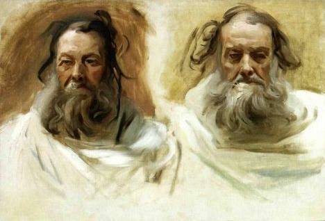 Study for Two Heads for Boston Mural The Prophets - John Singer Sargent