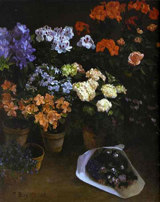 Study of Flowers - Frederic Bazille