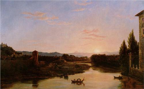 Sunset of the Arno - Thomas Cole