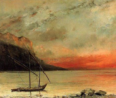 Sunset over Lake Leman - Gustave Courbet