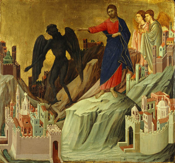 Temptation of Christ on the Mountain - Duccio di Buoninsegna