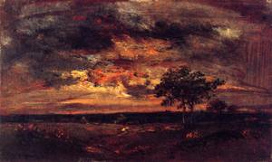 Twilight Landscape 1850 - Theodore Rousseau