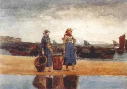 Two Girls at the Beach - Winslow Homer