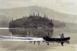 Two Men in a Canoe - Winslow Homer