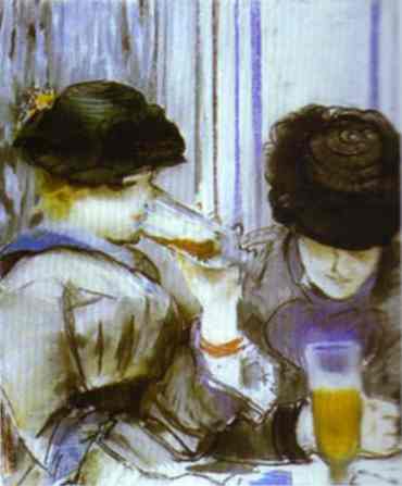 Two Women Drinking Bocks - Edouard Manet