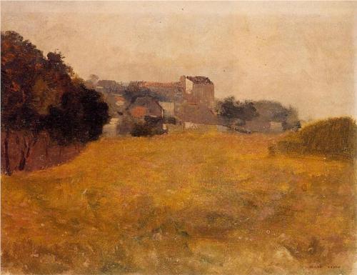 Village in the Medoc - Odilon Redon