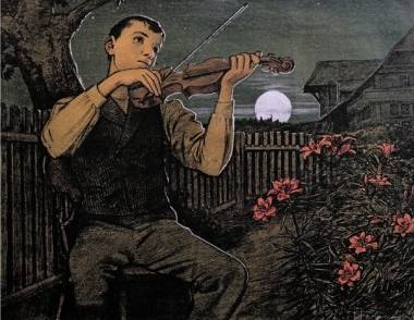 Violin Player to the Moon - Hans Thoma