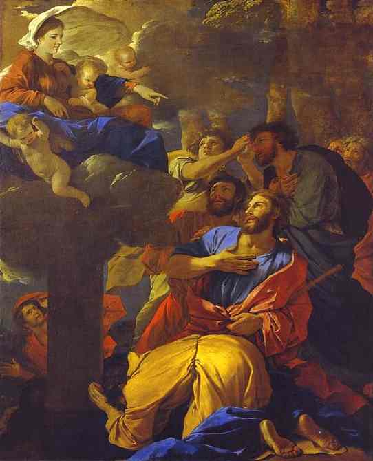 Virgin of the Pillar Appearing to St. James the Greater - Nicolas Poussin