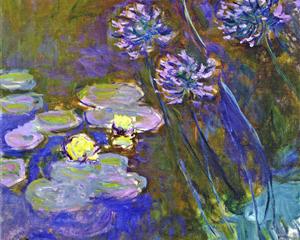 Water Lilies and Agapanthus 1914-1917 - Claude Monet