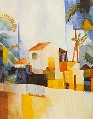 Weibes Haus 1914 Tunis - August Macke