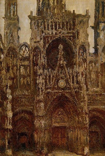 West Portal Dull Weather Rouen Cathedral - Claude Monet