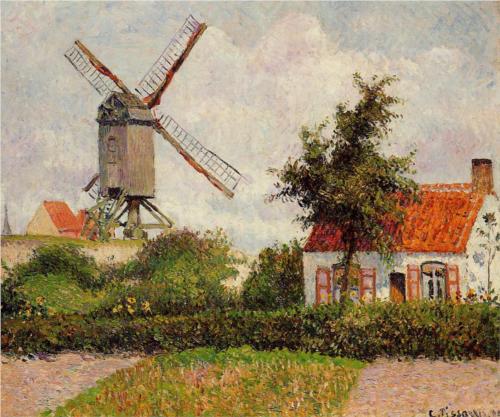 Windmill at Knokke, Belgium - Camille Pissarro