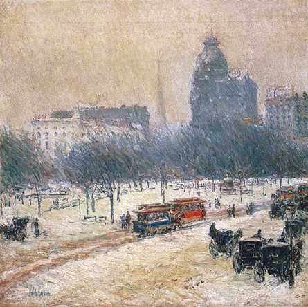 Winter in Union Square - Childe Hassam