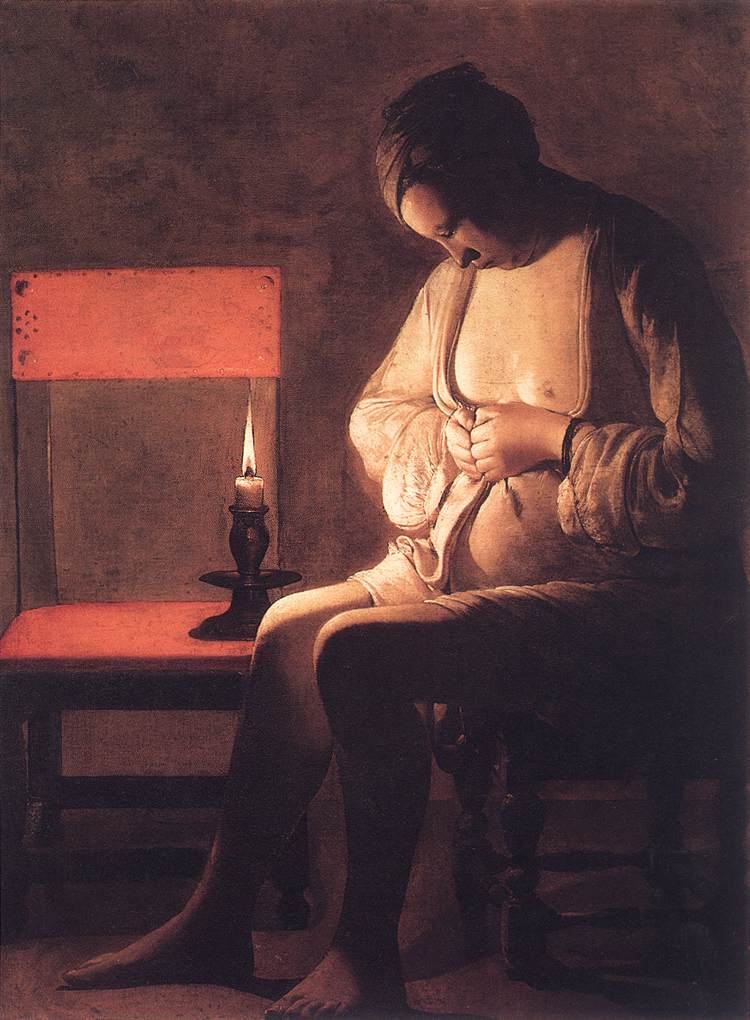 Woman Catching a Flea - Georges de La Tour