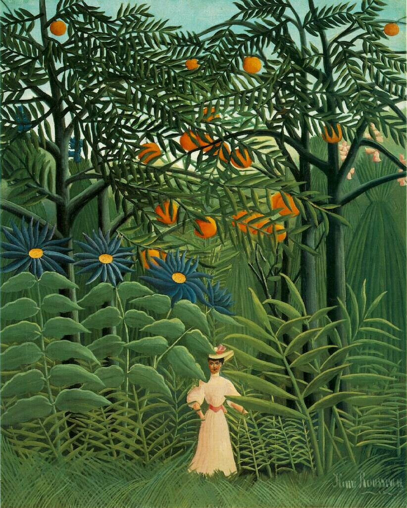 Woman Walking in Exotic Forest - Henri Rousseau