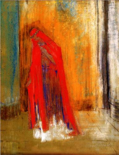 Woman in Red - Odilon Redon
