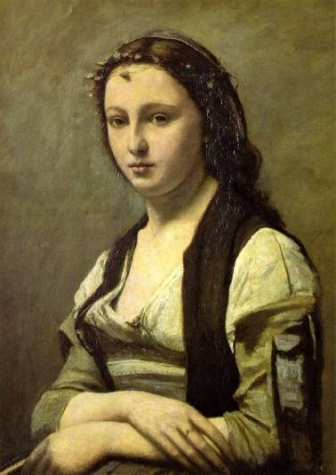 Woman with a Pearl - Jean Baptiste Camille Corot