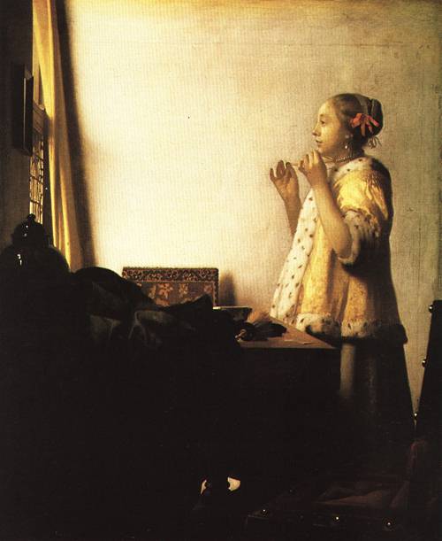 Woman with a Pearl Necklace - Jan Vermeer van Delft