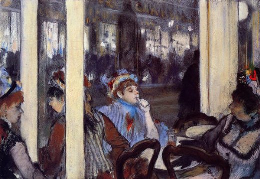 Women on a Cafe Terrace - Edgar Degas